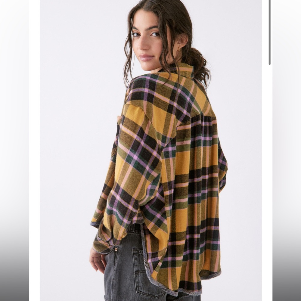 NWT Urban Outfitters BDG Karl Slouchy Flannel Button-Down Shirt Sz Small - Picture 4 of 9